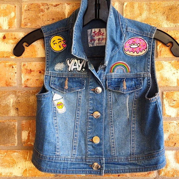 Justice Denim Patchwork Vest - Picture 2 of 5
